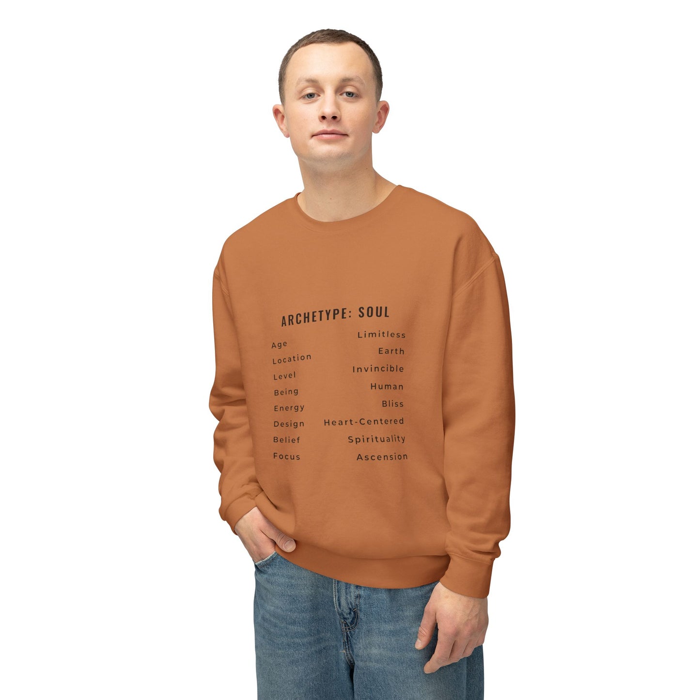 Unisex Lightweight Crewneck Sweatshirt - Archetype: Soul Spiritual Design