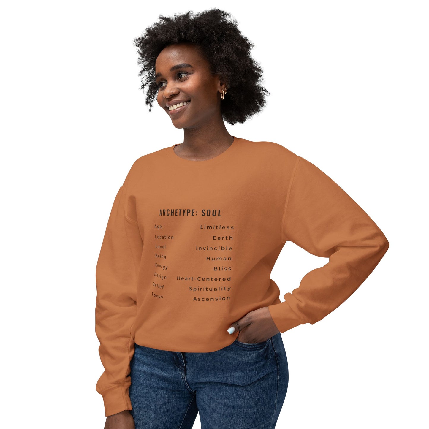 Unisex Lightweight Crewneck Sweatshirt - Archetype: Soul Spiritual Design