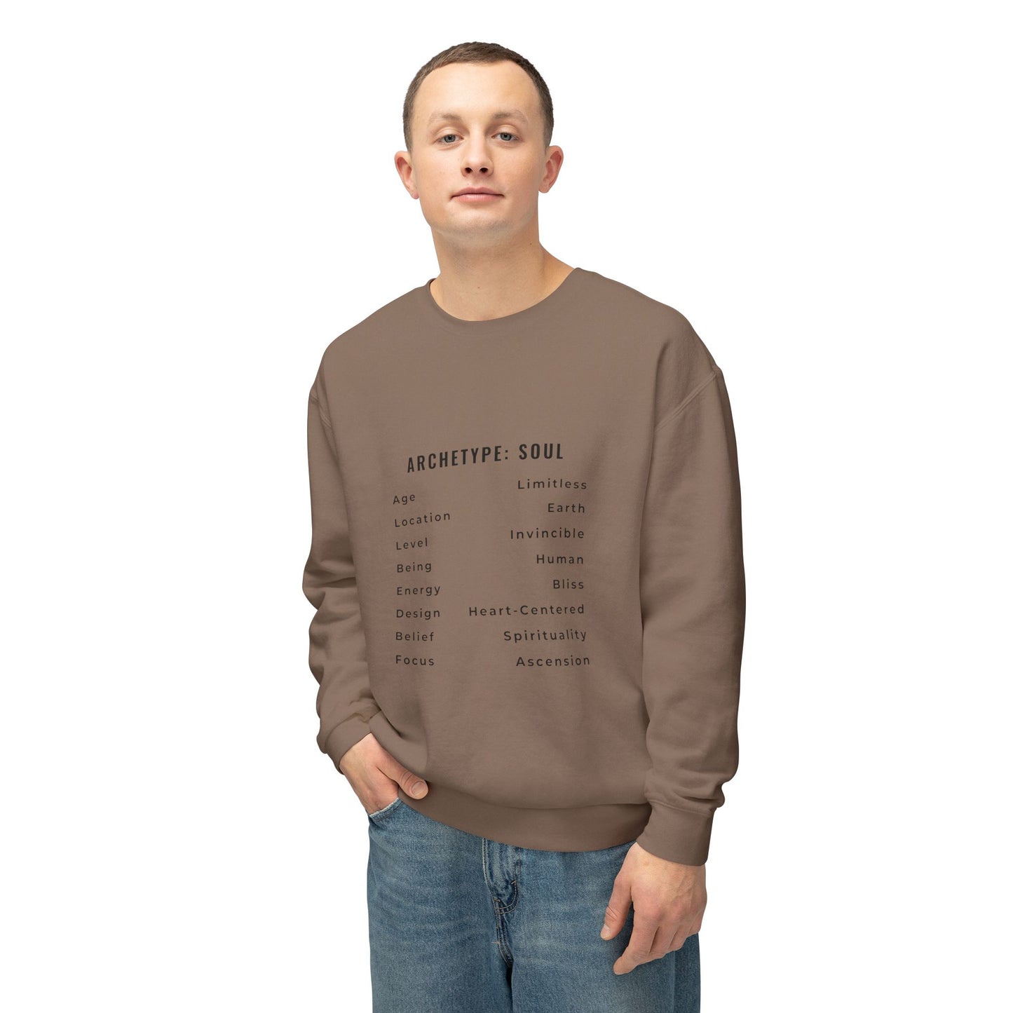 Unisex Lightweight Crewneck Sweatshirt - Archetype: Soul Spiritual Design