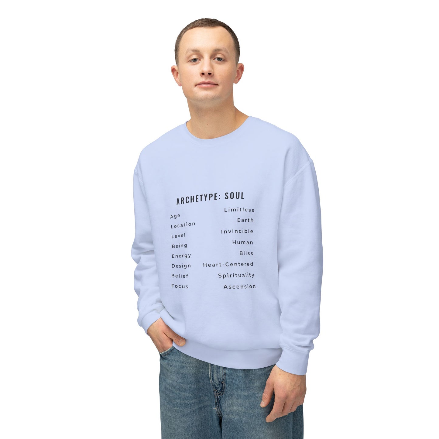 Unisex Lightweight Crewneck Sweatshirt - Archetype: Soul Spiritual Design