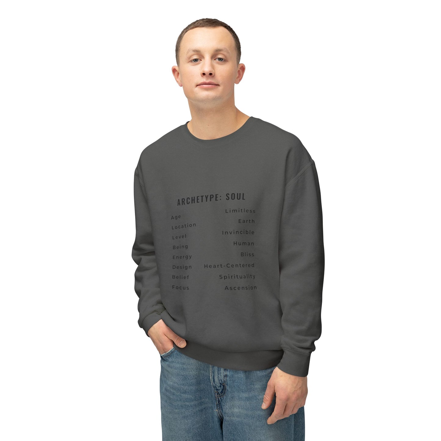 Unisex Lightweight Crewneck Sweatshirt - Archetype: Soul Spiritual Design