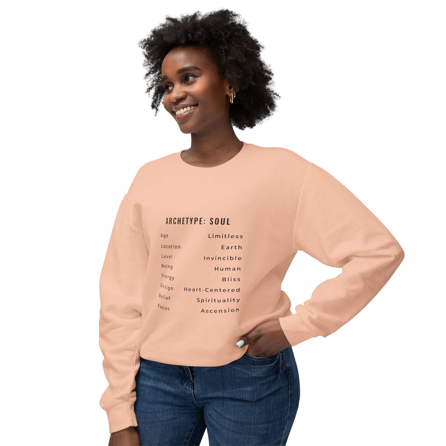 Unisex Lightweight Crewneck Sweatshirt - Archetype: Soul Spiritual Design