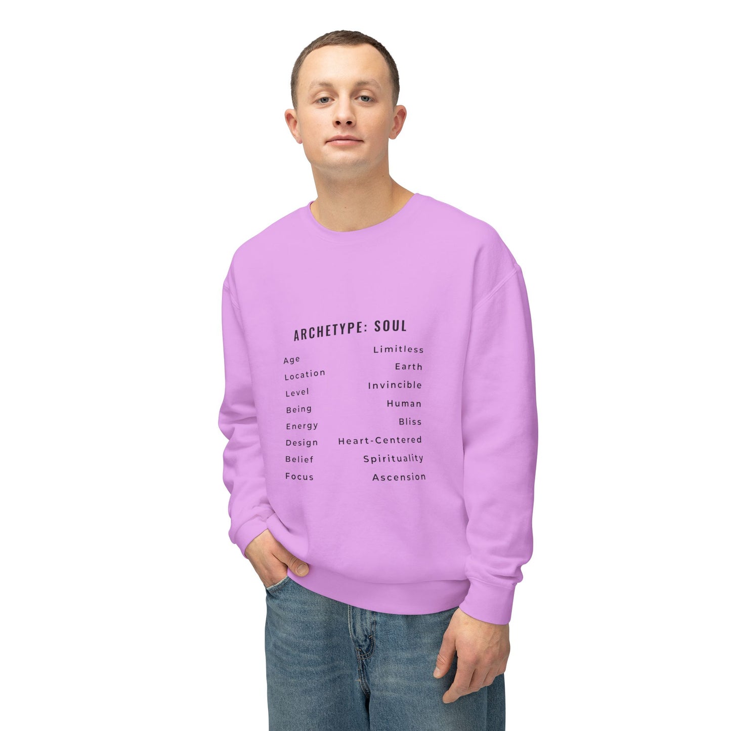 Unisex Lightweight Crewneck Sweatshirt - Archetype: Soul Spiritual Design