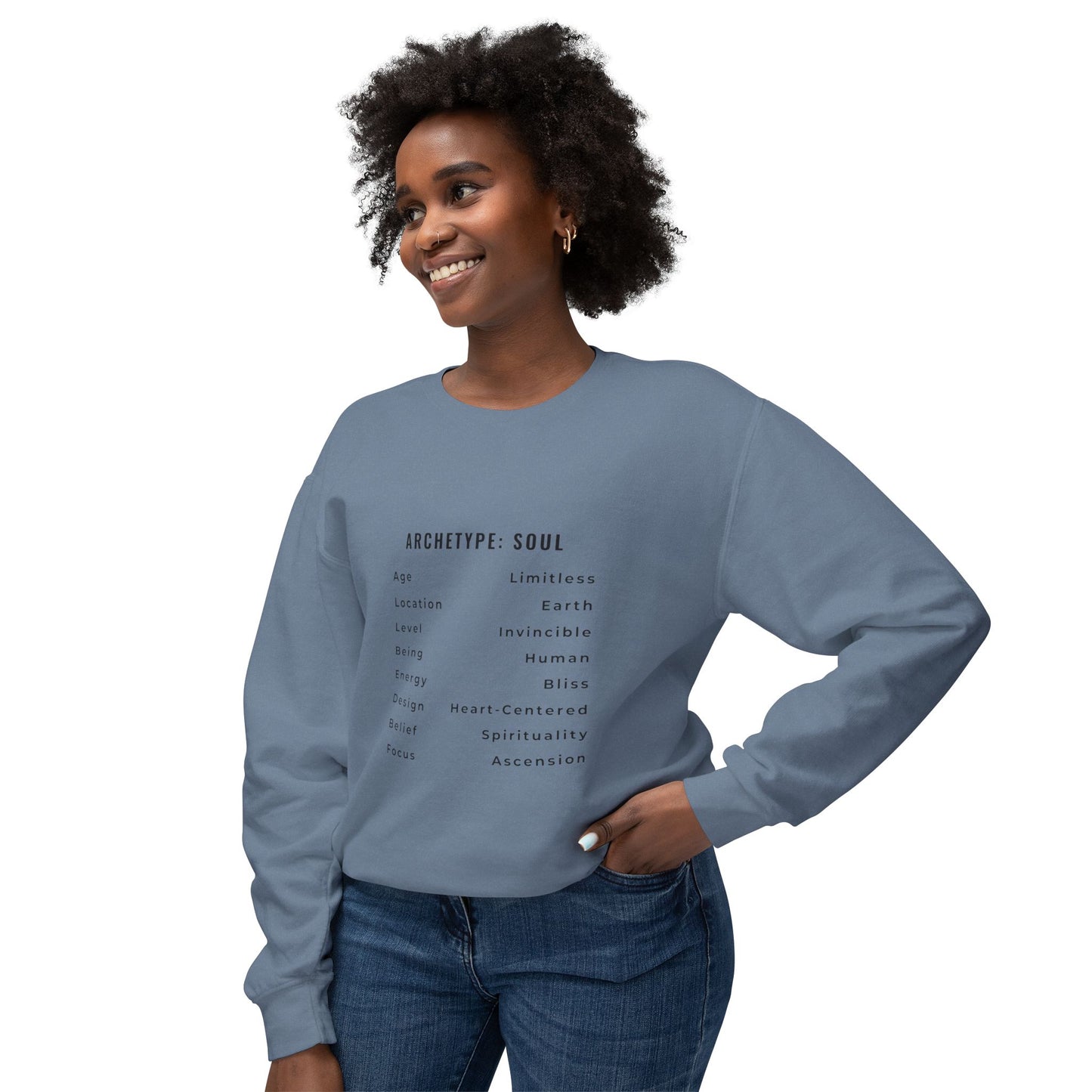 Unisex Lightweight Crewneck Sweatshirt - Archetype: Soul Spiritual Design