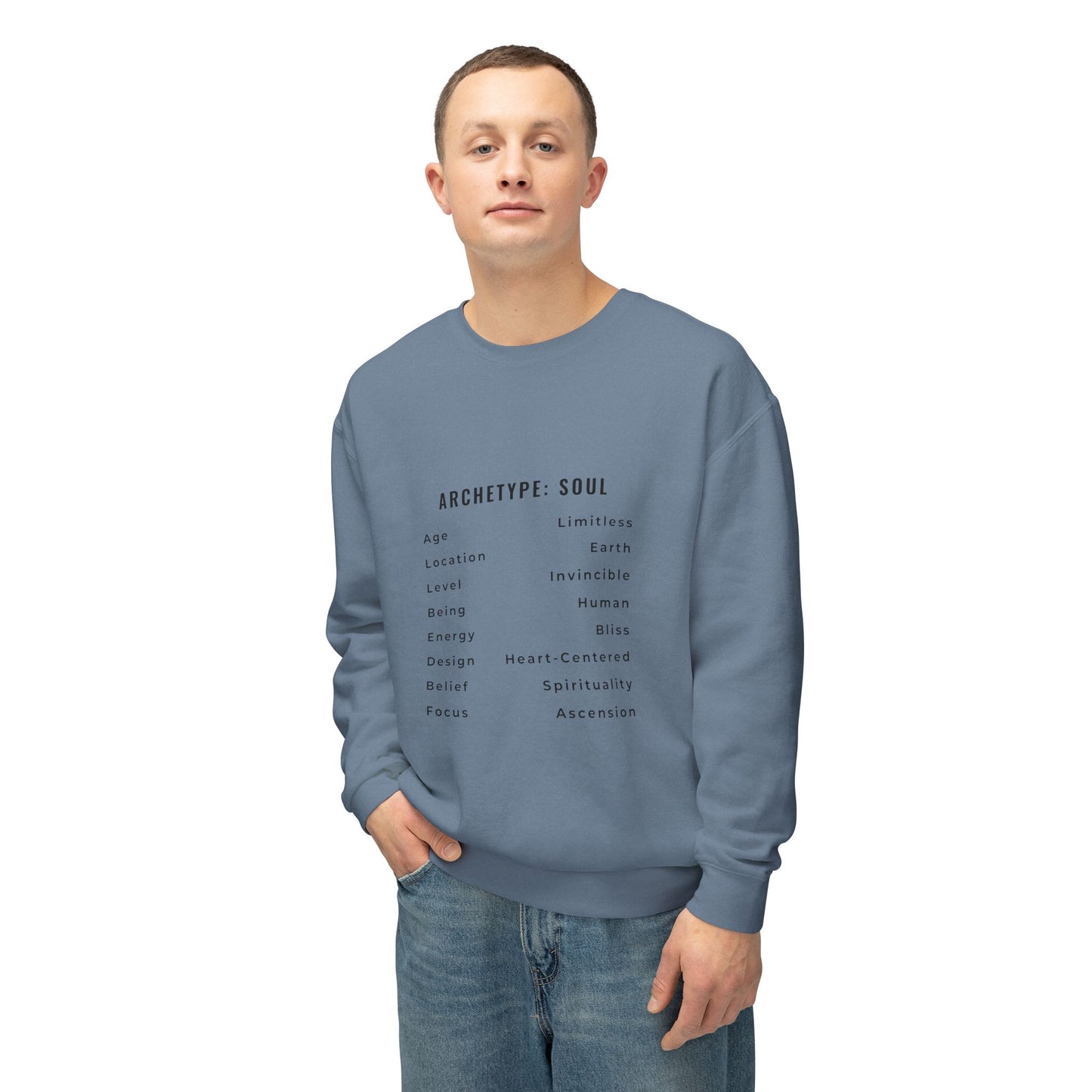 Unisex Lightweight Crewneck Sweatshirt - Archetype: Soul Spiritual Design