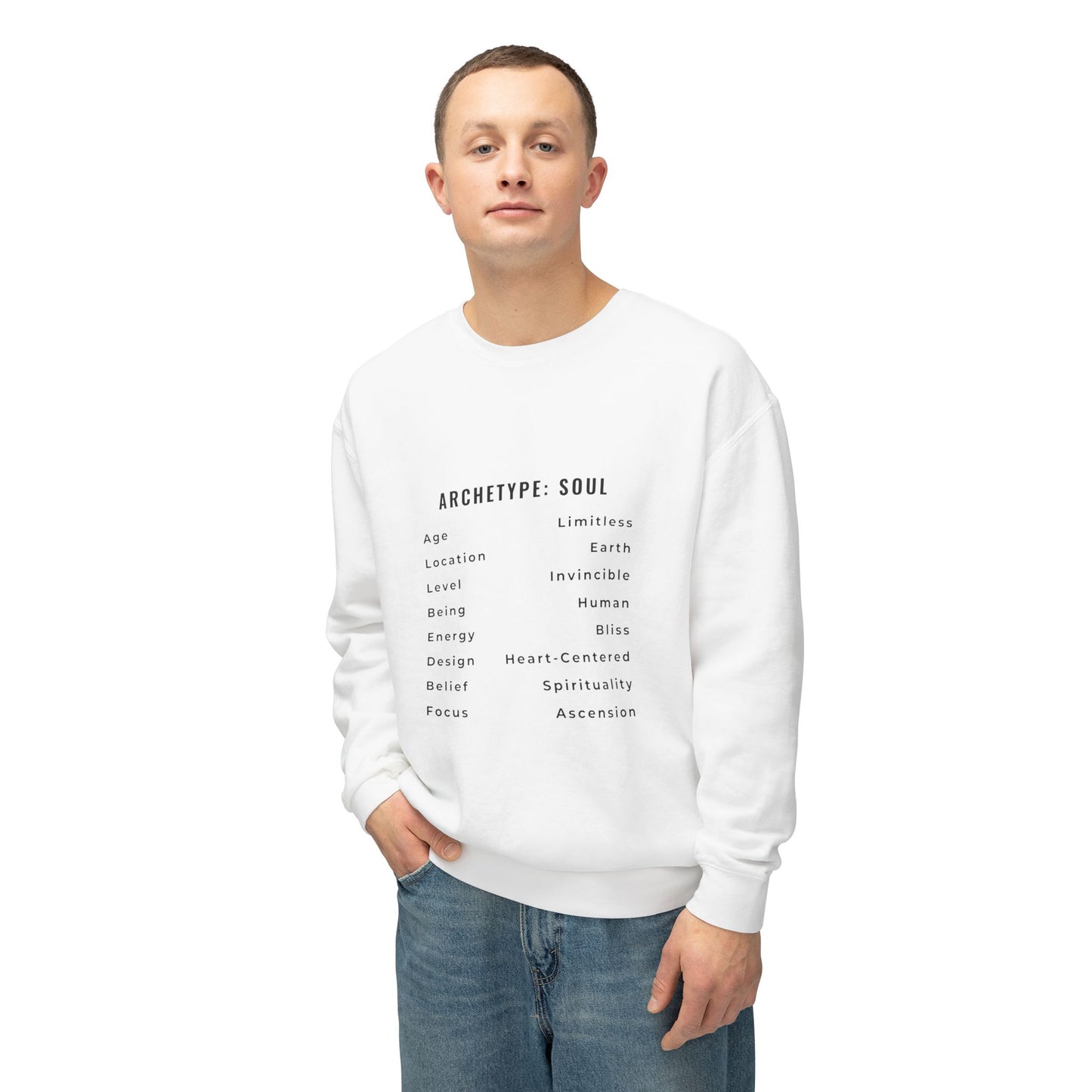 Unisex Lightweight Crewneck Sweatshirt - Archetype: Soul Spiritual Design