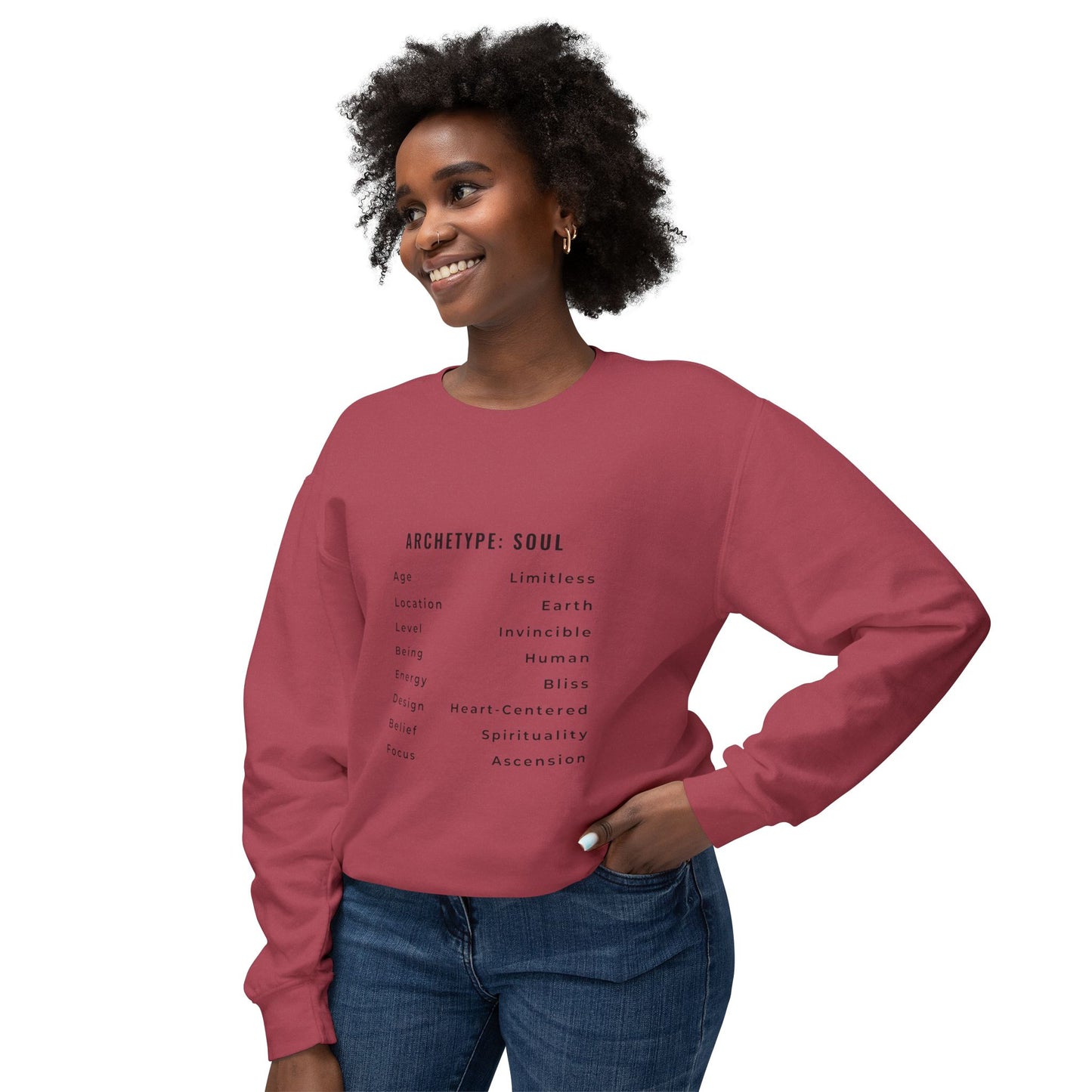 Unisex Lightweight Crewneck Sweatshirt - Archetype: Soul Spiritual Design