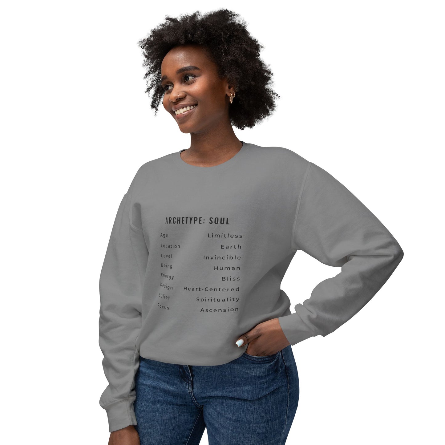 Unisex Lightweight Crewneck Sweatshirt - Archetype: Soul Spiritual Design