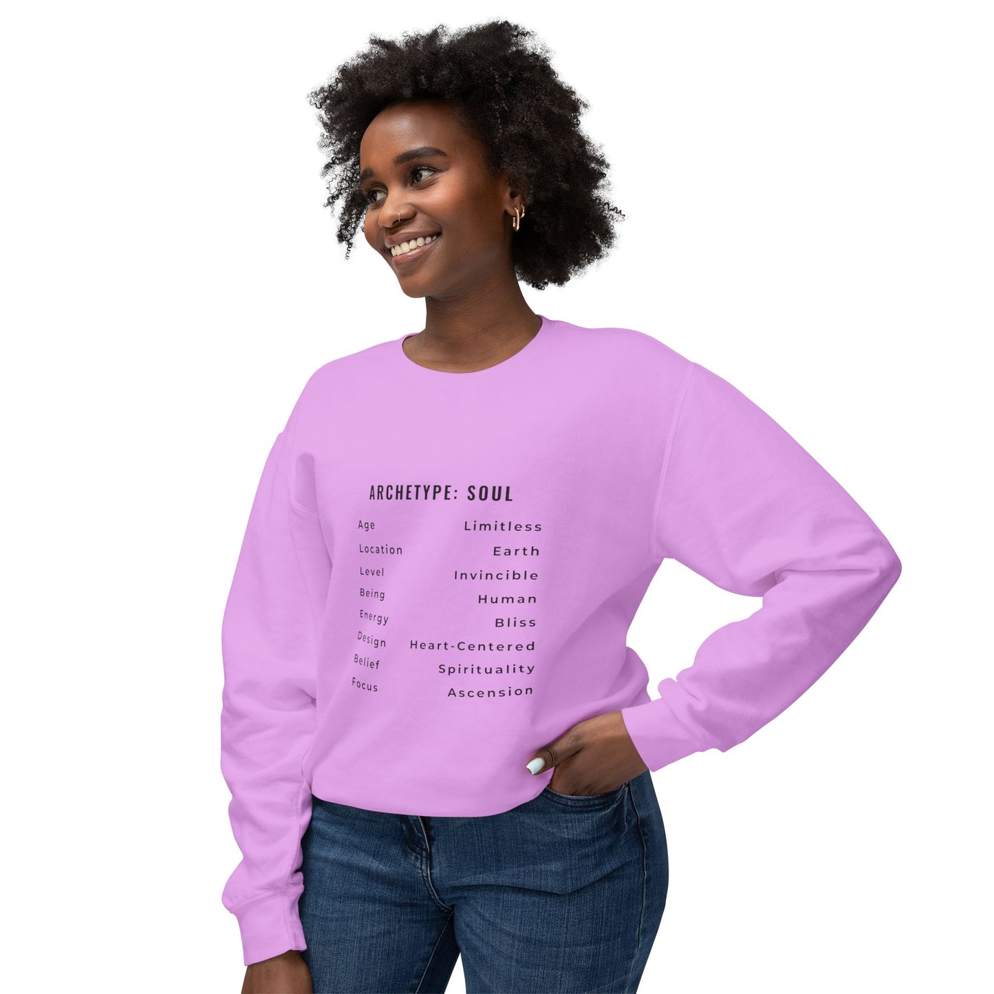 Unisex Lightweight Crewneck Sweatshirt - Archetype: Soul Spiritual Design