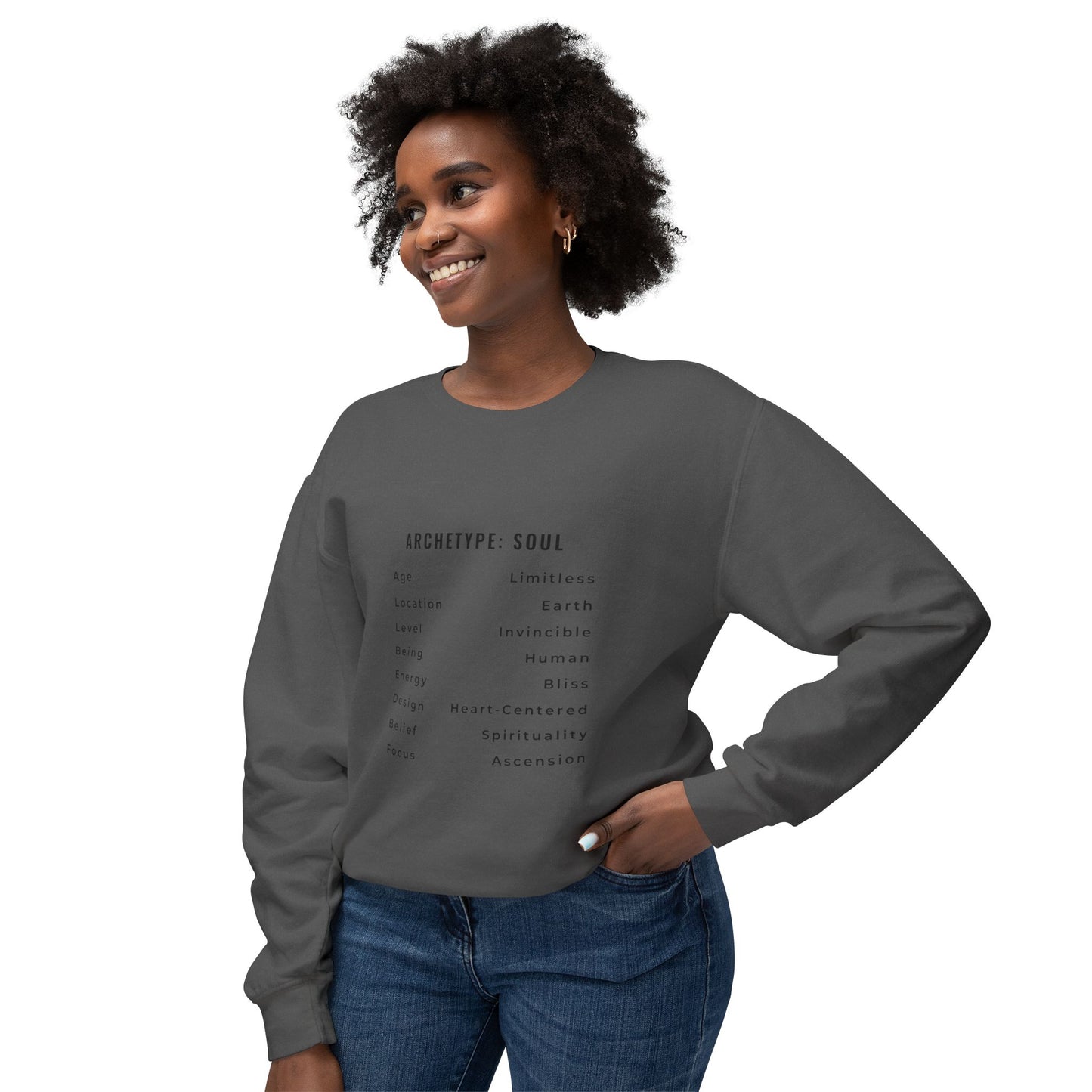 Unisex Lightweight Crewneck Sweatshirt - Archetype: Soul Spiritual Design