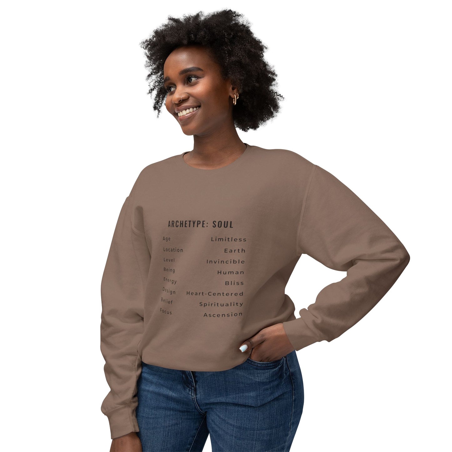 Unisex Lightweight Crewneck Sweatshirt - Archetype: Soul Spiritual Design