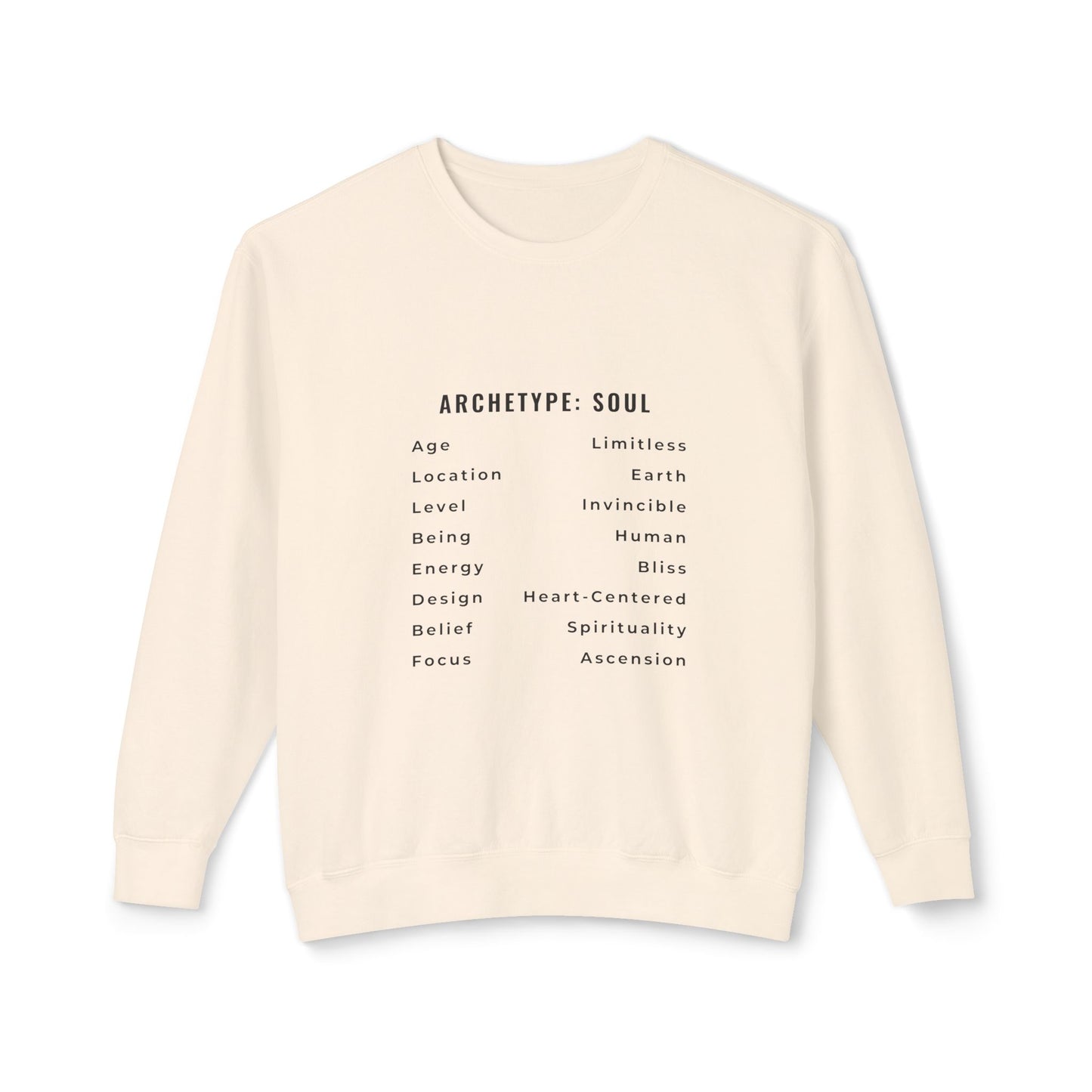 Unisex Lightweight Crewneck Sweatshirt - Archetype: Soul Spiritual Design