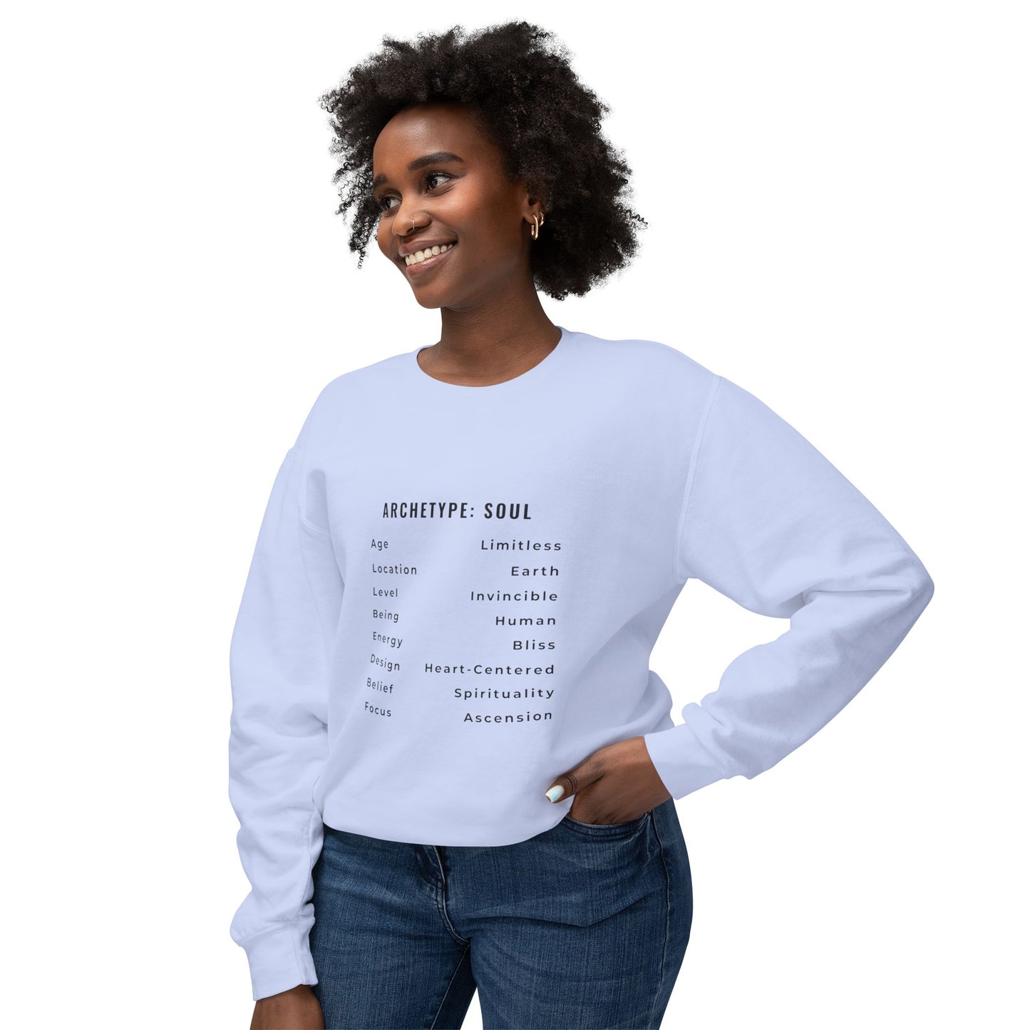 Unisex Lightweight Crewneck Sweatshirt - Archetype: Soul Spiritual Design