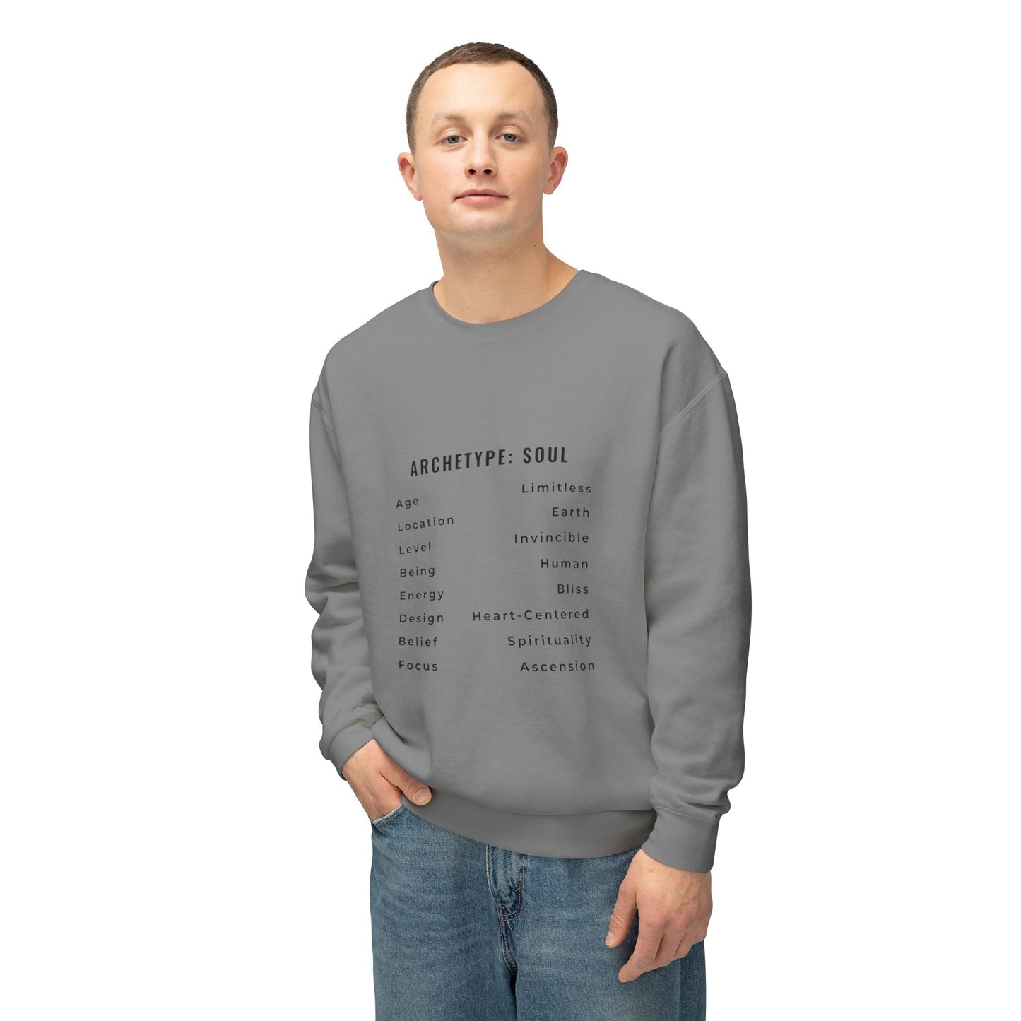 Unisex Lightweight Crewneck Sweatshirt - Archetype: Soul Spiritual Design