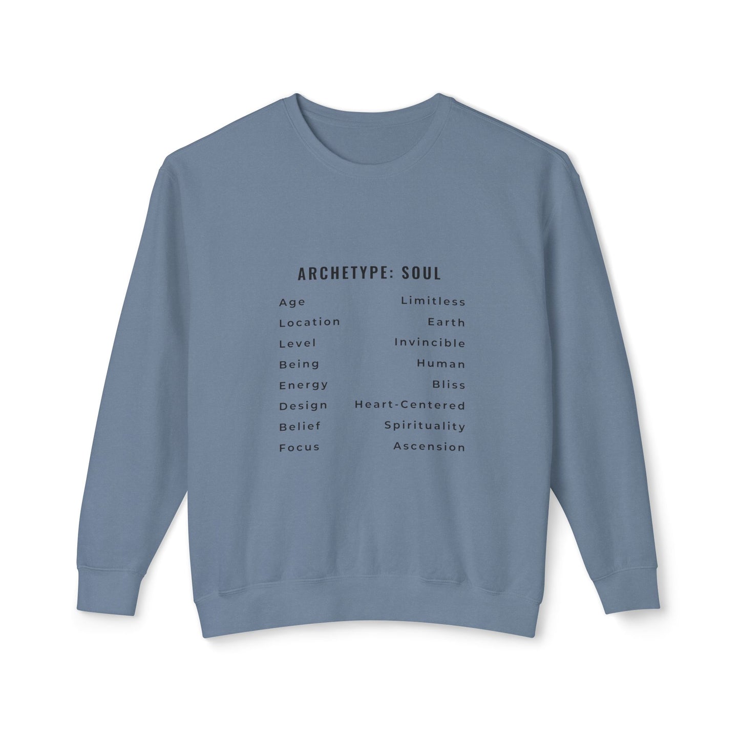 Unisex Lightweight Crewneck Sweatshirt - Archetype: Soul Spiritual Design
